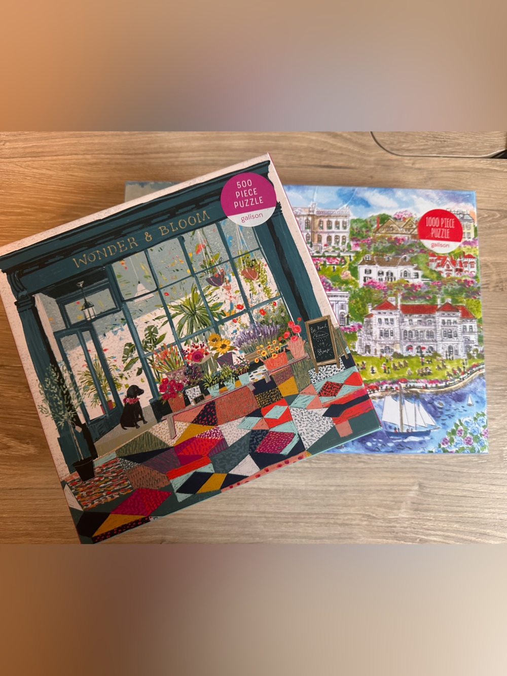 TWO PUZZLES! Beautiful Galison 500-piece and Newport 1000-piece puzzles